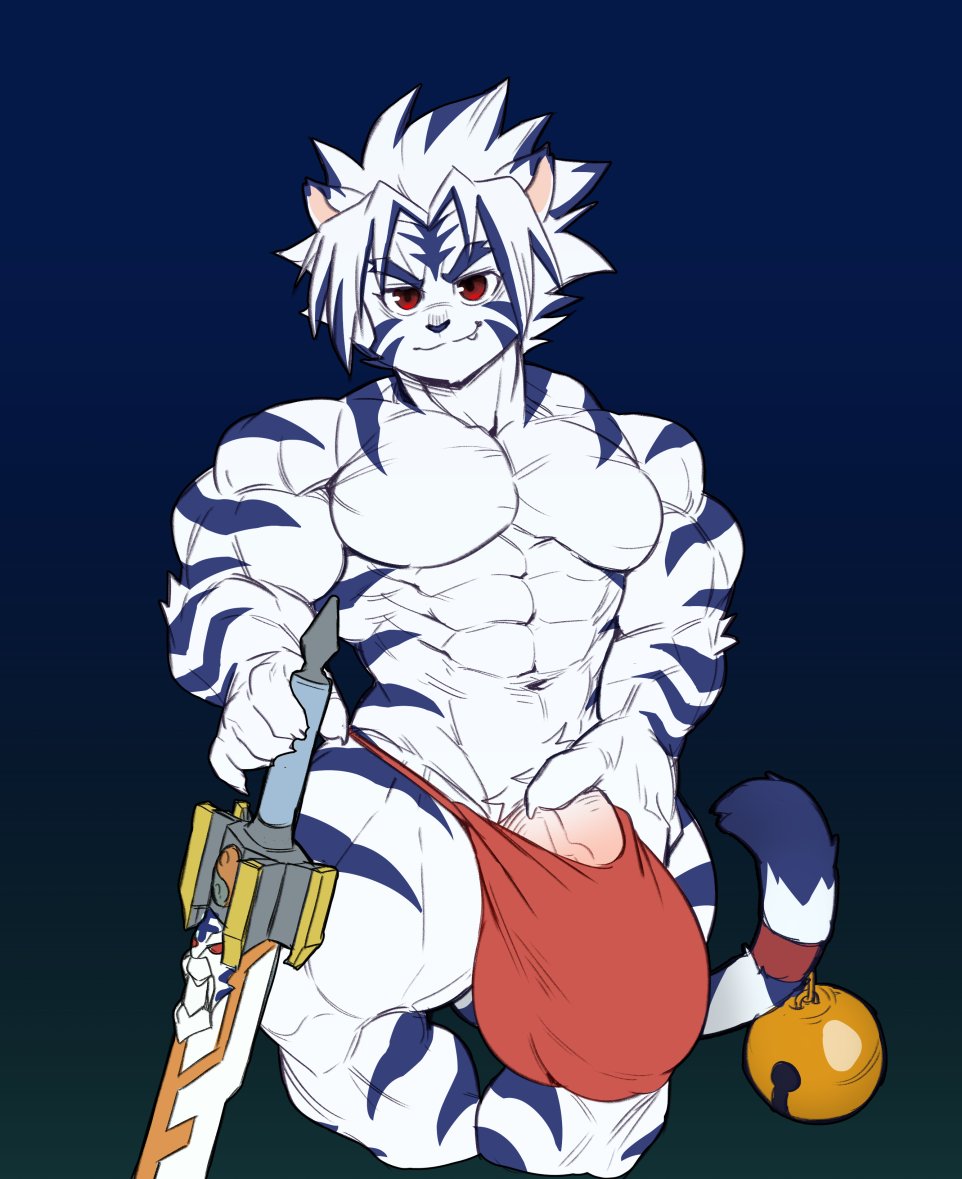 anthro big_bulge big_penis bulge bulge_grab character_request crimsonann furry kogenta male_focus male_only muscle muscles muscular muscular_male no_humans penis tagme