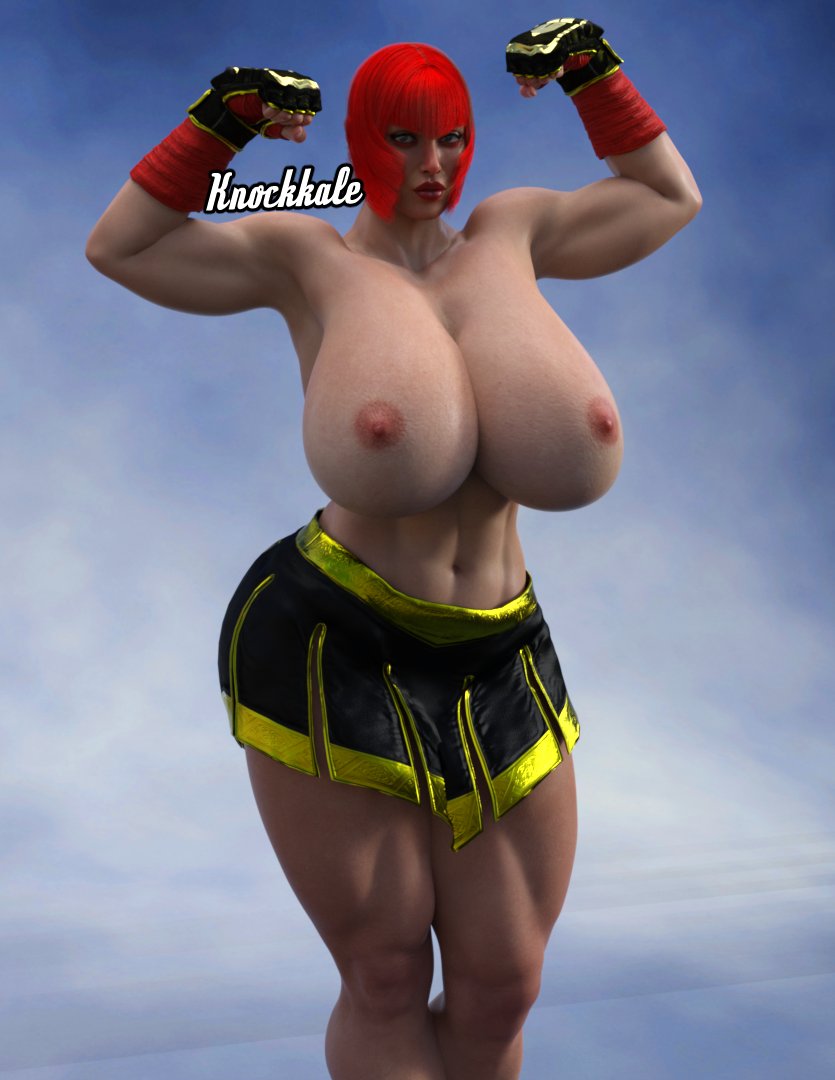 3d busty female female_focus female_only hourglass_figure knockkale marisa_rossetti muscles muscular muscular_female nude nude_female nudity red_hair street_fighter tagme wide_hips