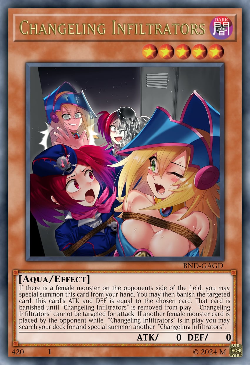 clone dark_magician_girl duel_monster english_text female group hi_res human mammal mischief_remake_(artist) text tour_guide_from_the_underworld yu-gi-oh!