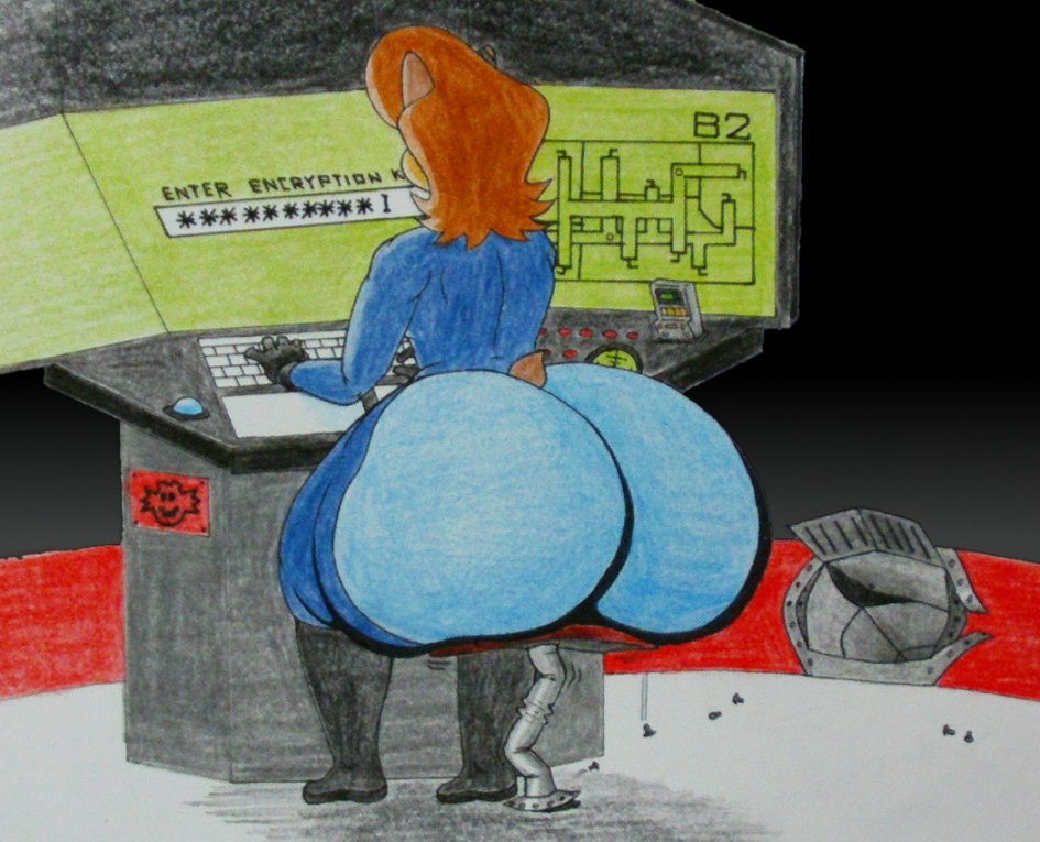 anthro ass big_ass computer computer_monitor female heavy large_ass not-quite-anonymous sally_acorn sitting snaphappy sonic_(series) sonic_the_hedgehog_(series) thick_ass