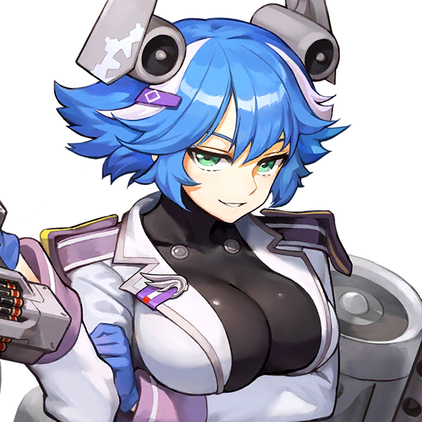 arm_under_breasts bangs big_breasts black_bodysuit blue_gloves blue_hair bodysuit bodysuit_under_clothes color female female_focus female_only female_soldier game_cg gloves gs-10_sand_girl_(last_origin) gun hair_ornament hairclip jetpack kakiman last_origin looking_at_viewer medal military_uniform multicolored_hair open_clothes open_uniform short_hair smile smiling smiling_at_viewer soldier soldier_uniform spiked_hair teeth transparent_background upper_body weapon white_hair white_uniform