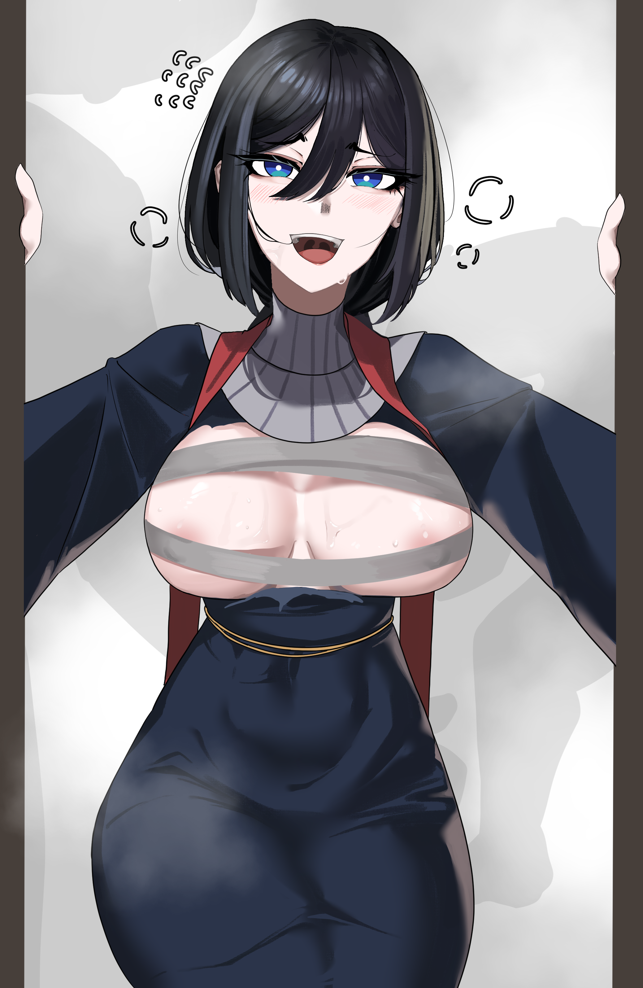 1girls, ass, big ass, big breasts, blue eyes, breasts, elden ring, female, female only, fromsoftware, mold sesame, pov, smile, sorceress sellen, thick thighs, wide hips