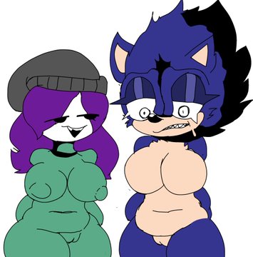 big_breasts blue_fur blue_hair breasts exe_(revie) female friday_night_funkin gh0zty mother_and_daughter mother_and_daughter_i_guess purple_hair pussy revie sonic.exe tagme