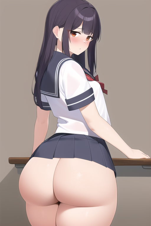 1girls ai_generated ass big_ass blush bubble_butt clothed_female fat_ass fate/grand_order fate_(series) female female_only huge_ass long_hair miyu_edelfelt nai_diffusion school_uniform schoolgirl skirt solo stable_diffusion thick_thighs