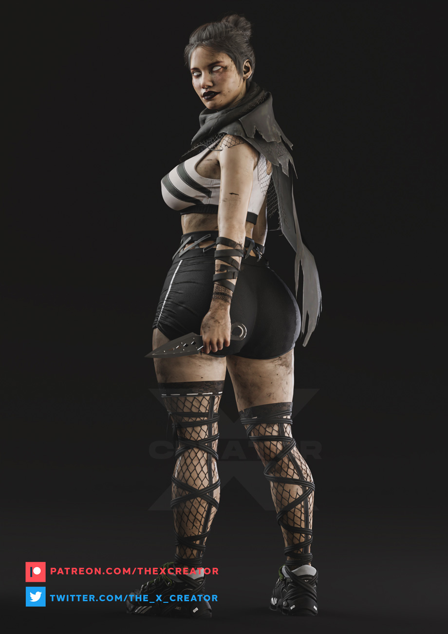 1girls, 3d, alternate ass size, apex legends, ass, back view, big ass, bubble butt, fat ass, female, female only, kunai, massive ass, patreon username, respawn entertainment, round ass, round butt, solo female, the x creator, twitter username, wraith (apex legends)
