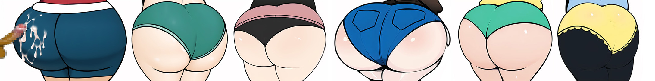 1boy, ass, assjob, big ass, buttjob, censored, clothed, clothed female, clothed female nude male, clothed sex, covered assjob, covered buttjob, cum, cum on ass, dawn (pokemon), ejaculation, female, hilda (pokemon), huge ass, kasumi (pokemon), male, may (pokemon), multiple females, multiple girls, nude, nude male, penis, pokemon, pokemon bw, pokemon bw2, pokemon dppt, pokemon rgby, pokemon rse, pokemon sm, rosa (pokemon), selene (pokemon), shorts, take your pick