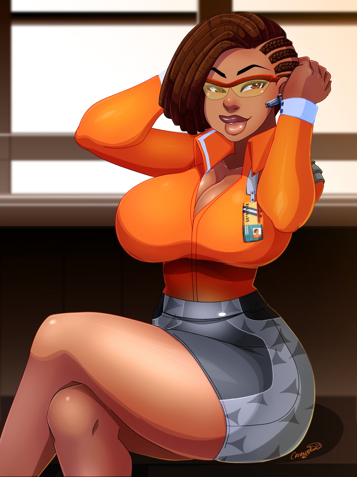 1girls big_breasts borderlands breasts brown_body brown_skin busty candy_bandit cleavage commission curvaceous curvy cute dark-skinned_female dark_skin digital_media_(artwork) eyebrows eyelashes eyes female female_focus female_only hair hips hourglass_figure huge_breasts ladycandy2011 large_breasts legs lips tales_from_the_borderlands thick thick_legs thick_lips thick_thighs thighs top_heavy upper_body voluptuous waist wide_hips yvette_(borderlands)