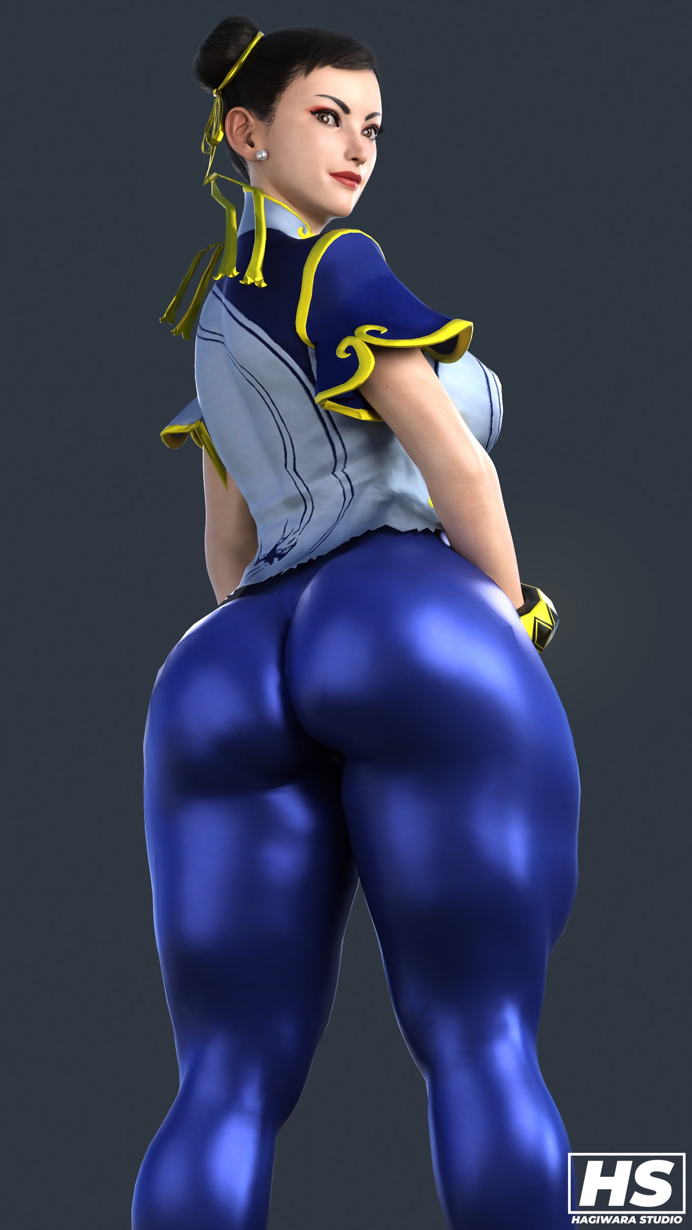 1girls, 3d, ass, ass focus, big ass, big breasts, breasts, capcom, chun-li, clothed, clothed female, clothes, clothing, curvaceous, female, female only, fully clothed, hagiwara studio, mature female, milf, solo, street fighter, street fighter 6, thick thighs, tight clothing, tights, toned, toned legs