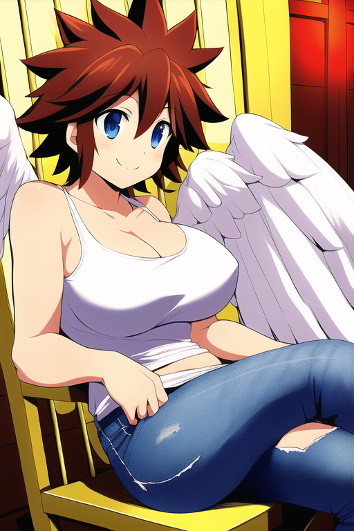 ai_generated angel angel_wings blue_eyes brown_hair female genderswap_(mtf) kid_icarus kid_icarus_uprising nai_diffusion nintendo pit pit_(kid_icarus) rule_63 stable_diffusion