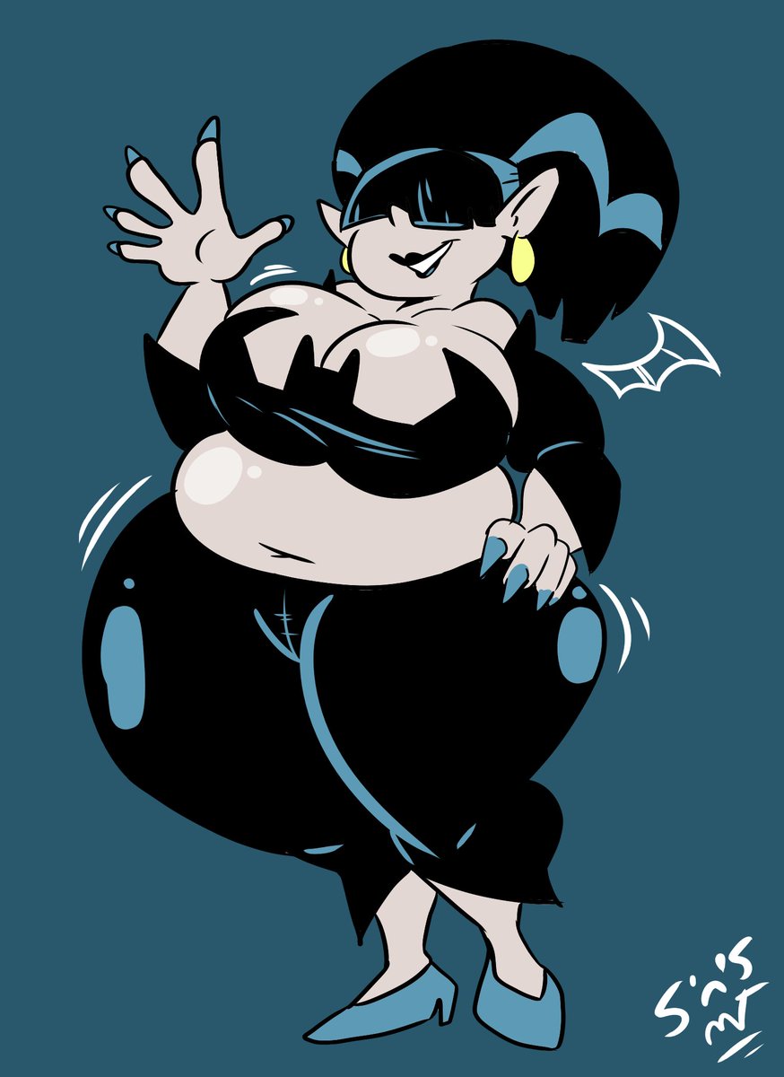 big_belly big_breasts black_lipstick blue_fingernails breasts earrings female goth lucy_loud nickelodeon smile smiling sweetspicymann the_loud_house thicc-verse thick_thighs thighs wide_hips