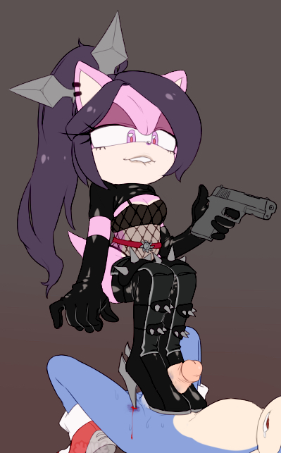 anthro biting_lip blood bootjob clothed_female_nude_male dominatrix elbow_gloves faceless_male femdom fishnets footjob gu_voo gun heeljob latex_gloves latex_thighhighs looking_at_another penis pointing_gun solo_focus sonic_(series) sonic_the_hedgehog spiked_boots star_the_spineless_hedgehog thigh_boots two-footed_footjob watermark