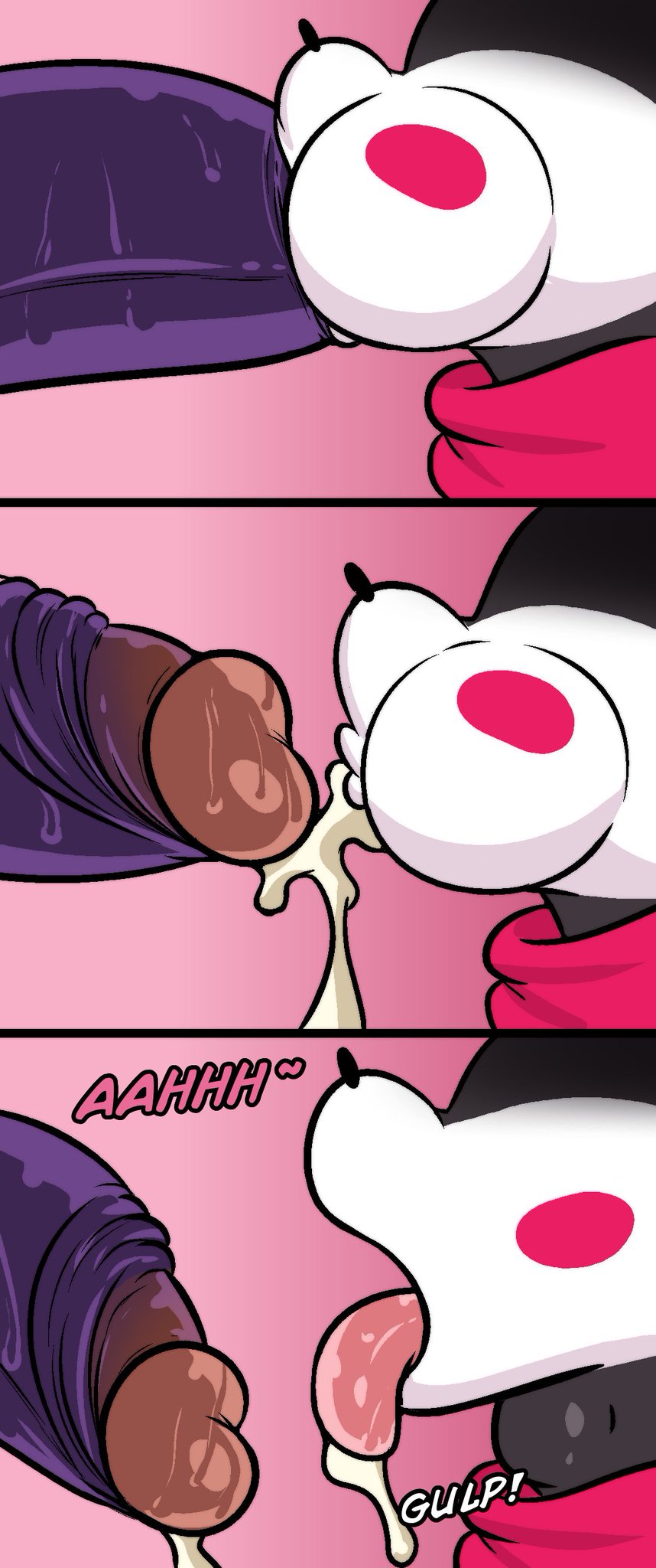 anthro big_penis bunny cum cum_drool cum_in_mouth jakob_(kiffy) kiffy_(artist) mime_(ekkokenight) oral swallowing swallowing_cum tongue_out