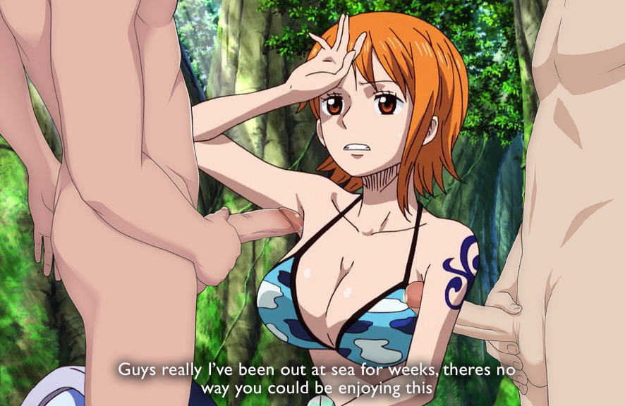 armpit armpit_sex armpits dialogue female fetish male nami one_piece pre-timeskip threesome underarm yourenotsam