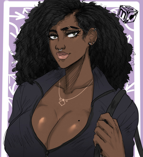 1girls athletic athletic_female big_breasts breasts brown_body brown_skin busty curvaceous curvy dark-skinned_female dark_skin digital_media_(artwork) earrings eyebrows eyelashes eyeliner eyes female female_focus fit fit_female hair hi_res hips hourglass_figure large_breasts legs lips original original_character sekushimagik thick thick_legs thick_lips thick_thighs thighs toned toned_female top_heavy upper_body voluptuous waist wide_hips