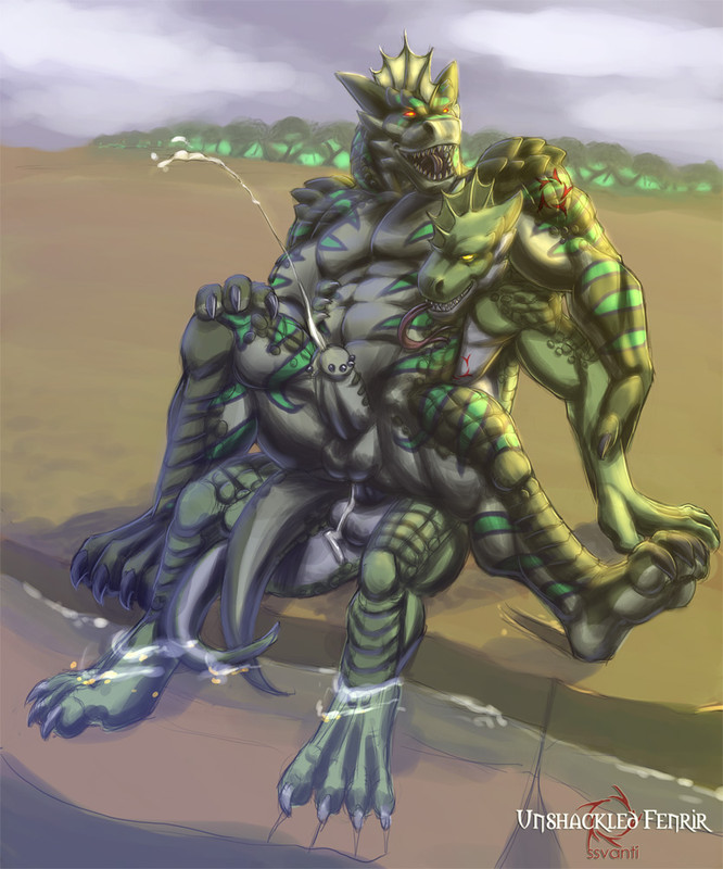 anal anal_sex cum cum_in_ass dragon everquest gay iksar male penis silver_fenrir ssvanti tail unktehla