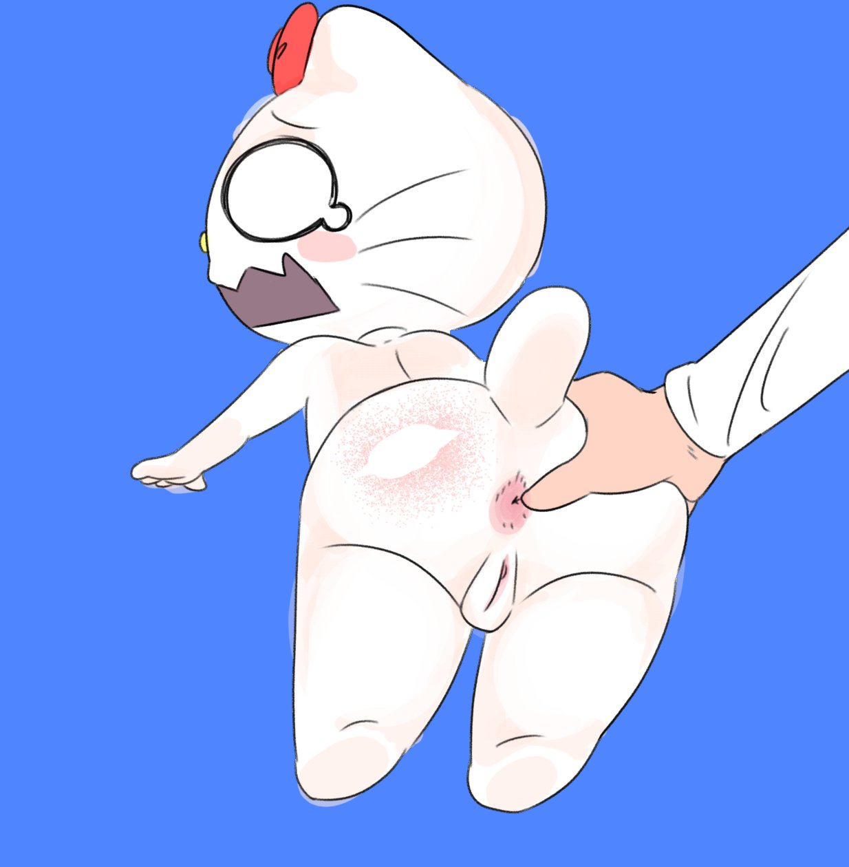 2022 anthro anus ass butt_grab domestic_cat duo felid feline felis female fur furry genitals hand_on_butt hello_kitty hello_kitty_(character) hello_kitty_(series) hi_res human kitty_white mammal nude pussy sanrio savagensfw solo_focus spread_butt spreading tail touching_anus