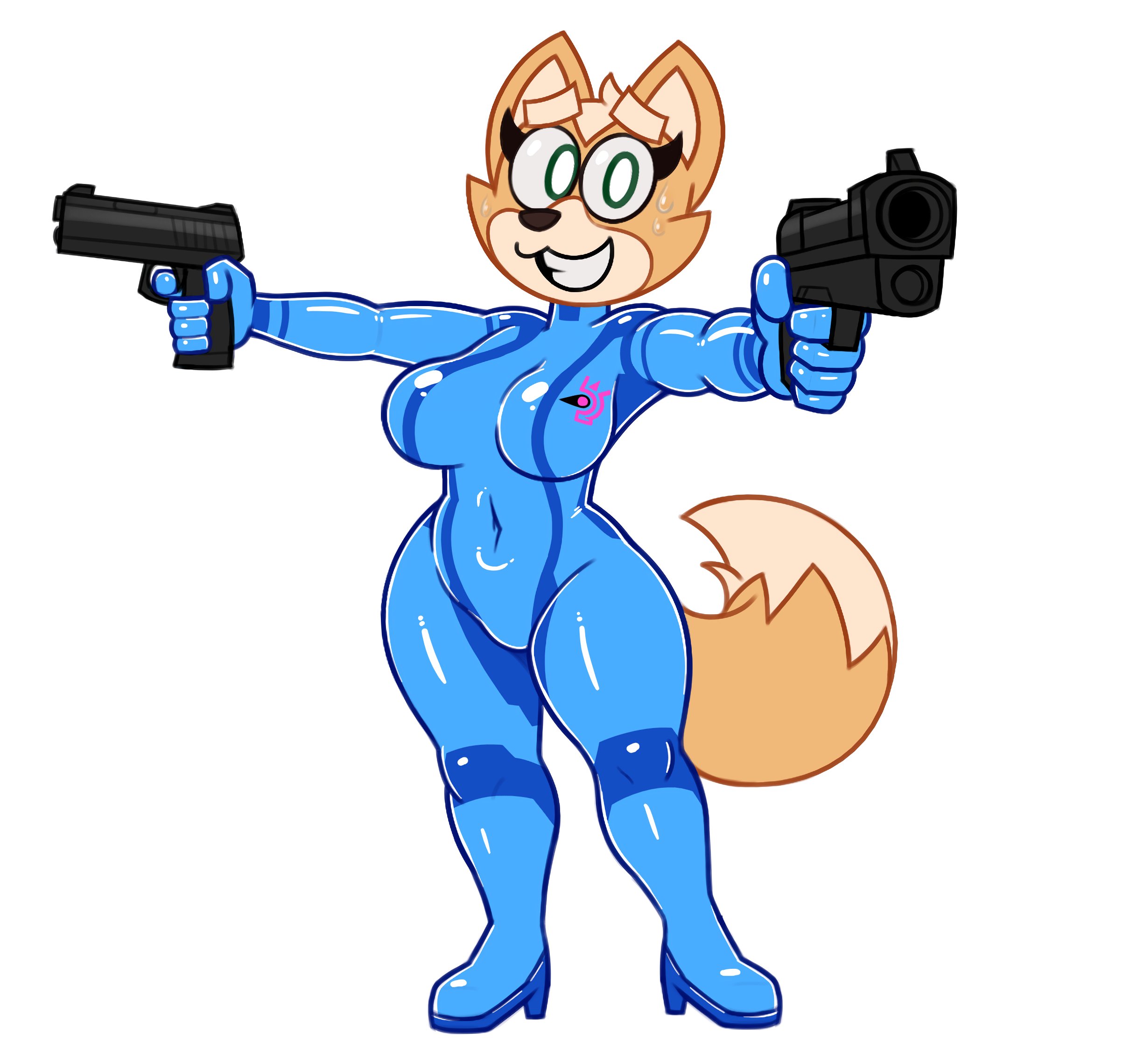 acstlu, anthro, big breasts, breasts, female, female only, fox, fox mccloud, fur, furry, furry only, nintendo, rule 63, solo, star fox, tagme, tail, thick thighs, thighs, wide hips, zero suit fox