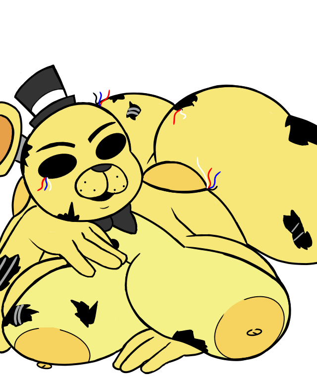 4_fingers alpha_channel animatronic anthro bow_tie breasts female fingers five_nights_at_freddy's golden_freddy_(fnaf) humanoid machine mammal robot scottgames transparent_background ursid video_games void_eyes withered