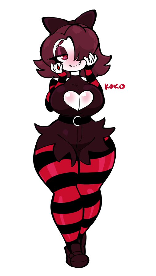 breasts, cleavage, clothed, clothing, female, jek korpen, koko (jek korpen), monster girl, solo, thick thighs