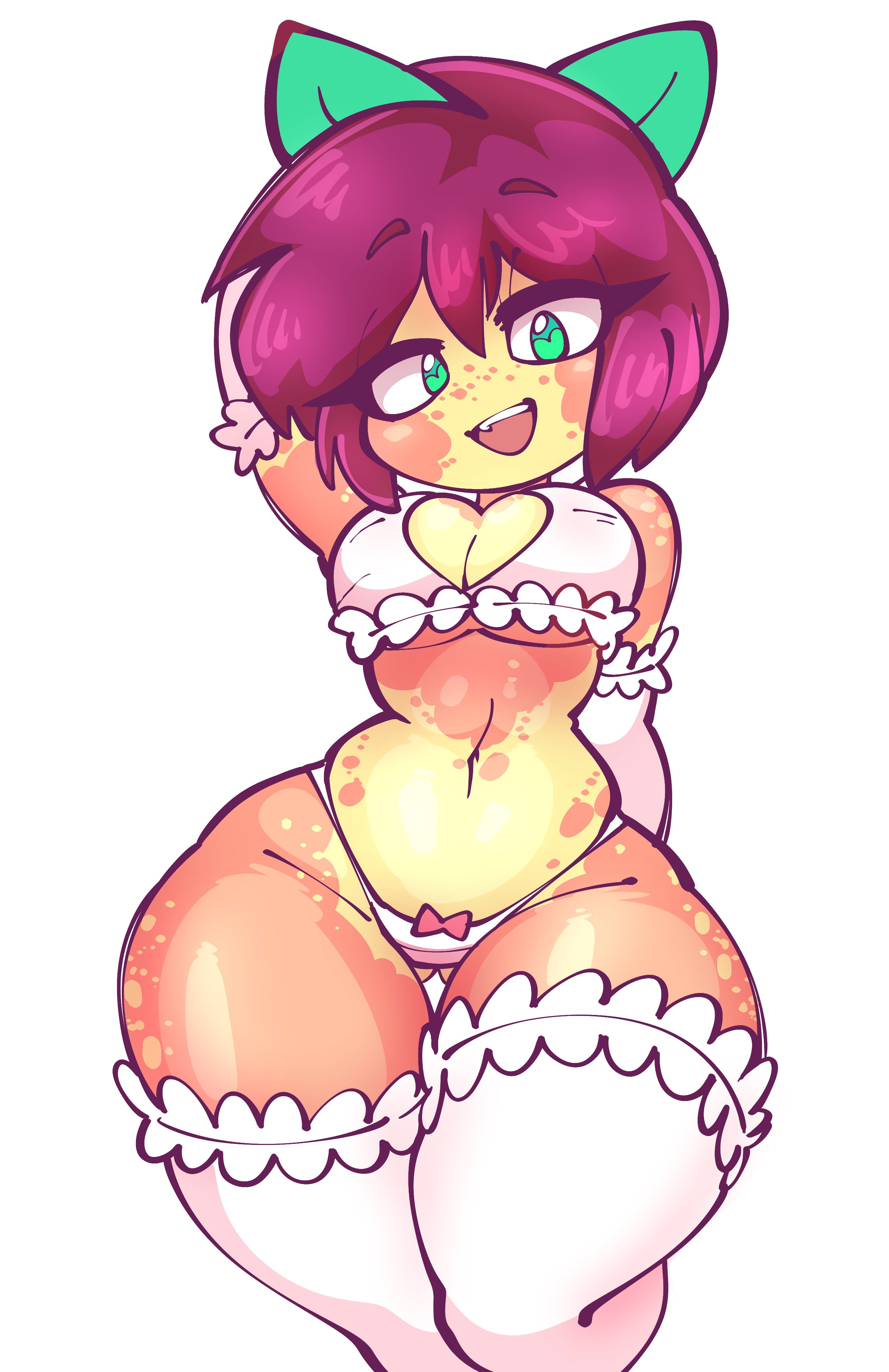 1girls, breasts, cleavage, clothing, female, female only, frills, frilly clothing, furry, jek korpen, looking at viewer, monster girl, partially clothed, persicca (jek korpen), solo, tagme, thick thighs, wide hips