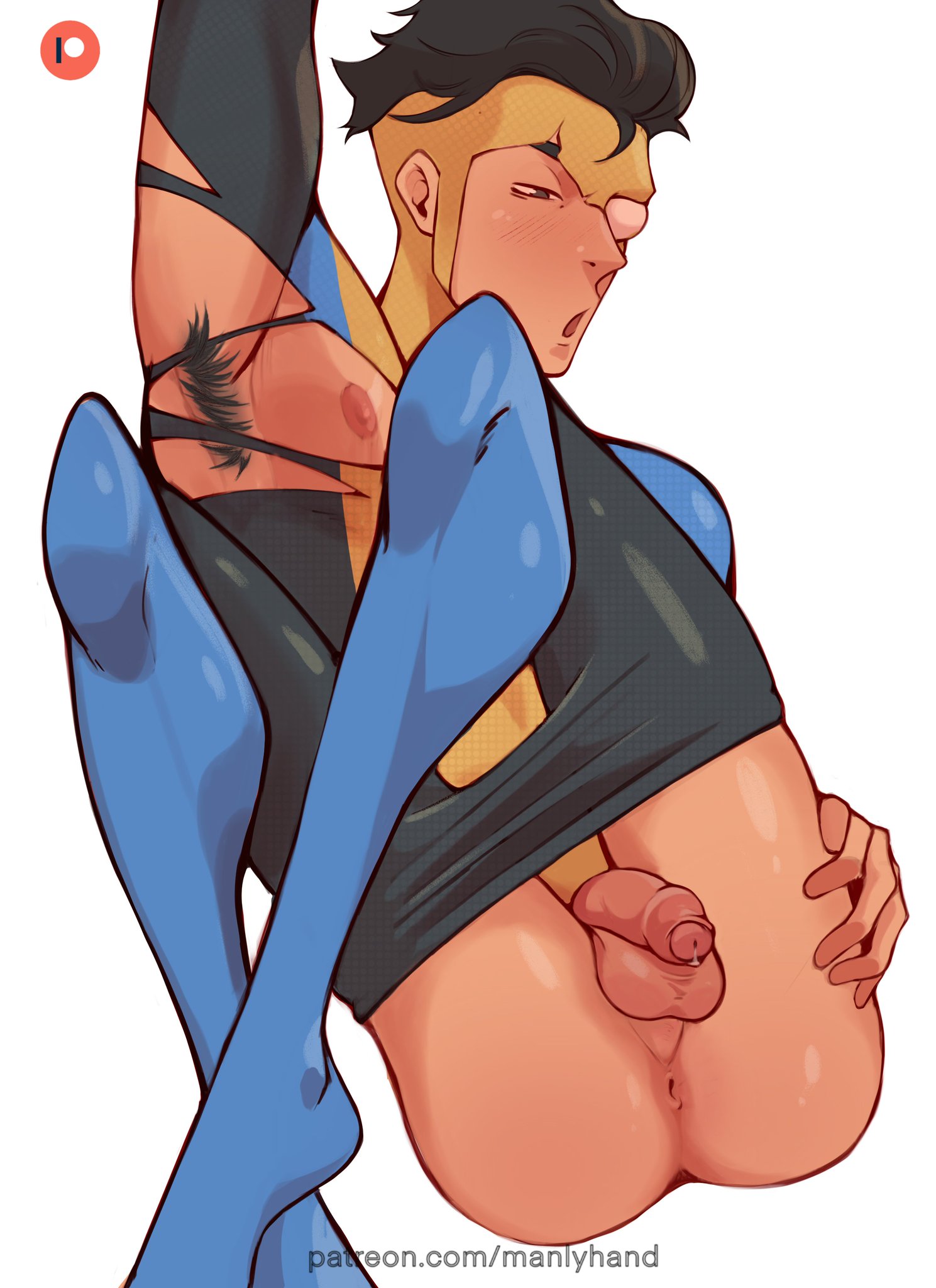 armpit, ass, biracial, biracial male, east asian, east asian male, flaccid, flaccid penis, foreskin, gay, hairy armpit, hole (anatomy), horny male, invincible, invincible (superhero), male, male only, manlyhand, mark grayson, muscles, muscular, muscular male, pants down, penis, precum, precum drip, presenting ass, ripped clothing, teenage male, uncircumcised, uncut