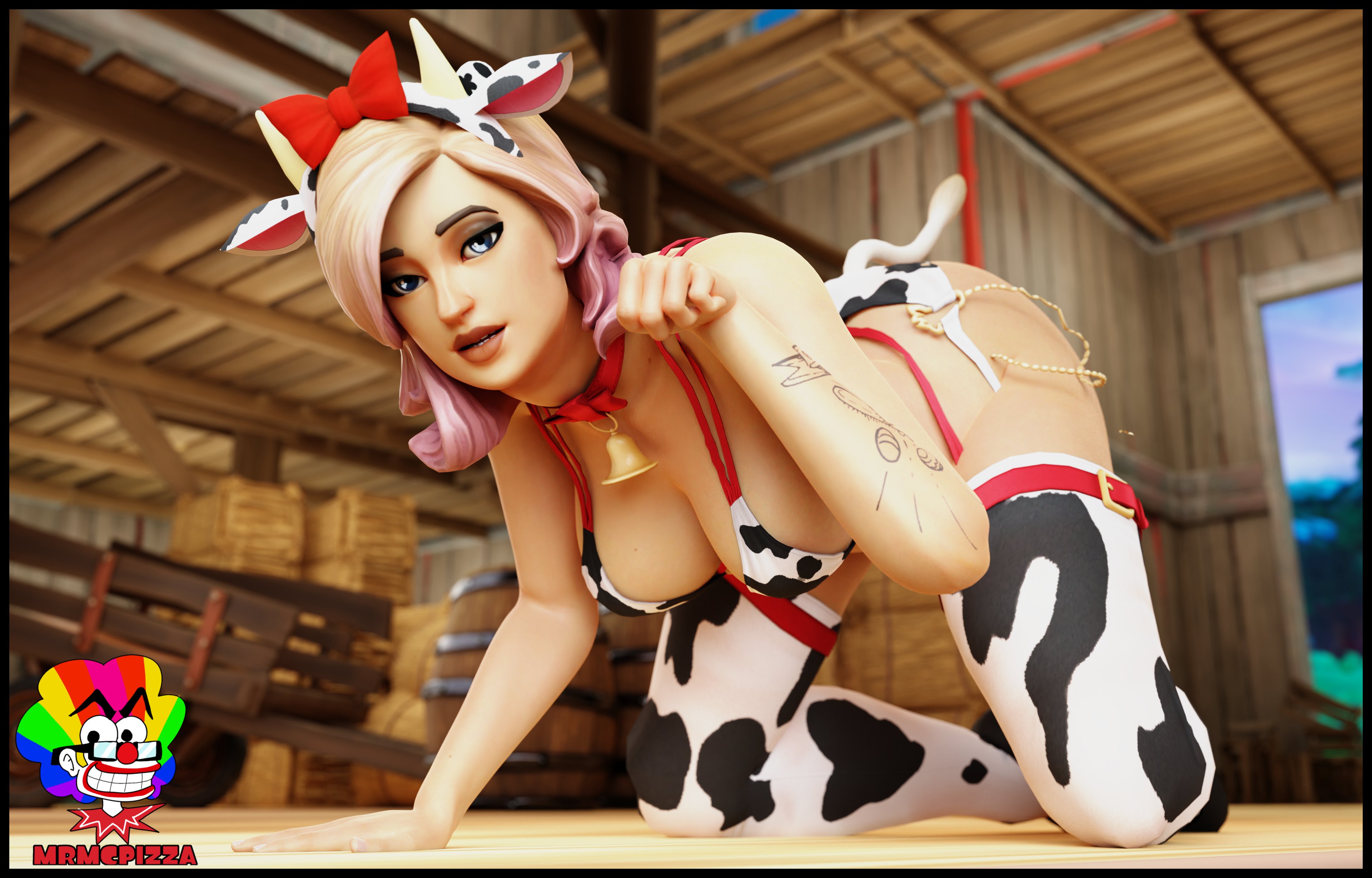 1girls, ass, big ass, big breasts, bikini, breasts, cow girl, cow print, epic games, female, fortnite, fortnite: save the world, mrmcpizza, penny (fortnite), solo, solo female, tagme, thick