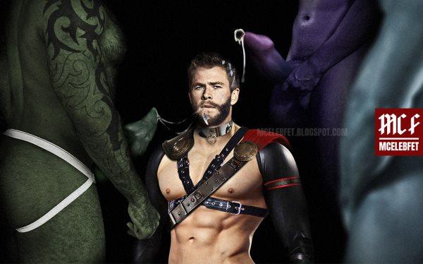 4boys actor blue-skinned_male blue_skin boner bukkake celebrity chris_hemsworth cum cum_on_face cumming cumming_together erect_penis erection gay gay_sex green-skinned_male green_skin hard_on harness human human_on_humanoid humanoid in_character interspecies interspecies_yaoi jockstrap light-skinned_male light_skin looking_at_viewer male male_only marvel marvel_cinematic_universe mcelebfet multiple_penises muscles muscular muscular_male purple-skinned_male purple_skin thor:_ragnarok thor_(marvel) thor_(series) yaoi