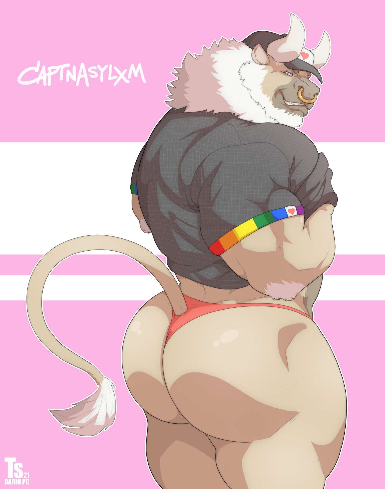 animal_humanoid anthro ass bara bara_ass barazoku baseball_cap beard big_ass big_ass_(male) big_butt bubble_ass bubble_butt bull bull_horns captnaslyxm dat_ass dat_butt dumptruck_ass dumptruck_butt facial_hair fat_ass fat_butt furry horns huge_ass huge_butt humanoid large_ass large_butt male male_only massive_ass massive_butt muscle_ass muscle_butt muscles muscular muscular_ass muscular_butt nose_ring plump_ass plump_butt rainbow round_ass round_butt shirt solo solo_male tail tylerstark