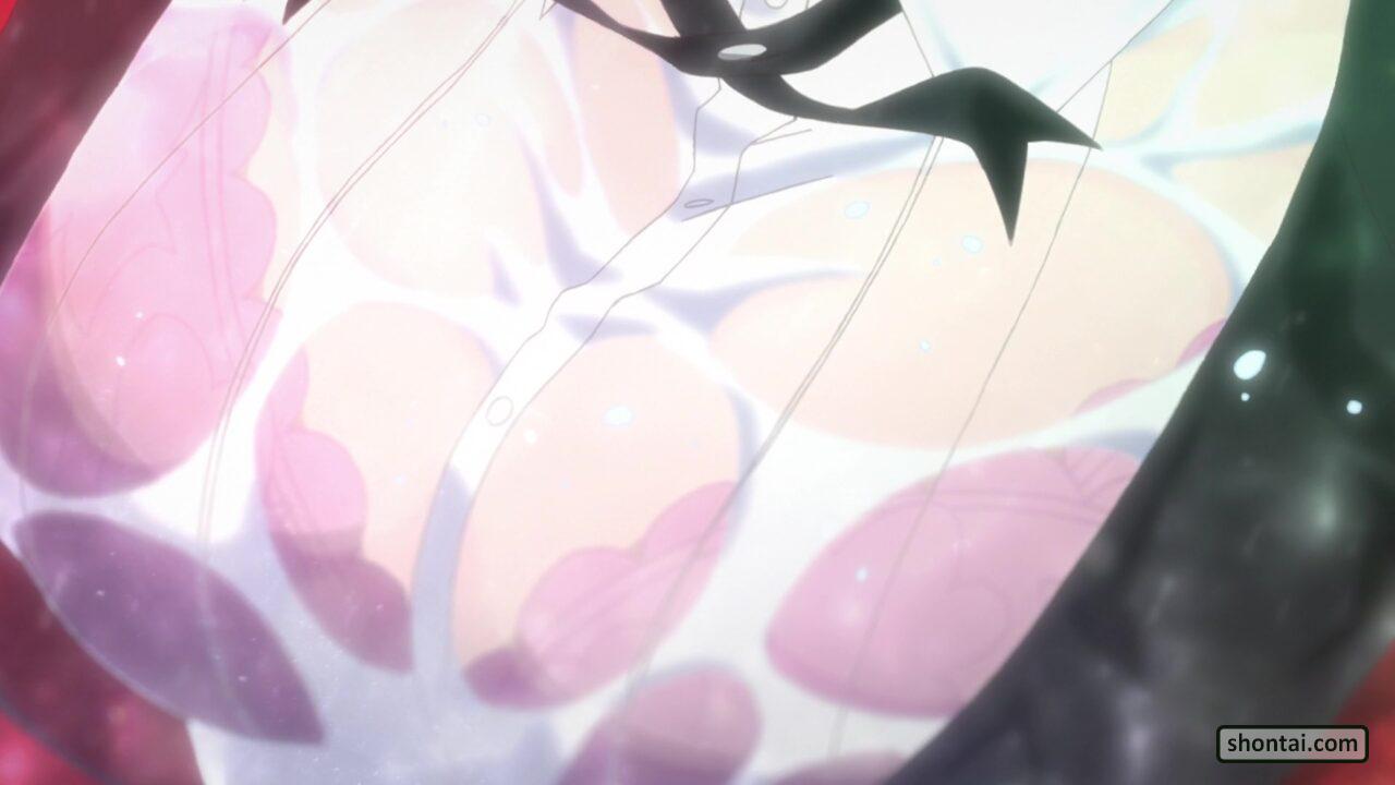 bra, bra visible through clothes, breasts, female, huge breasts, jabami yumeko, kakegurui, official art, pink bra, school uniform, screencap, translucent clothing, wet clothes