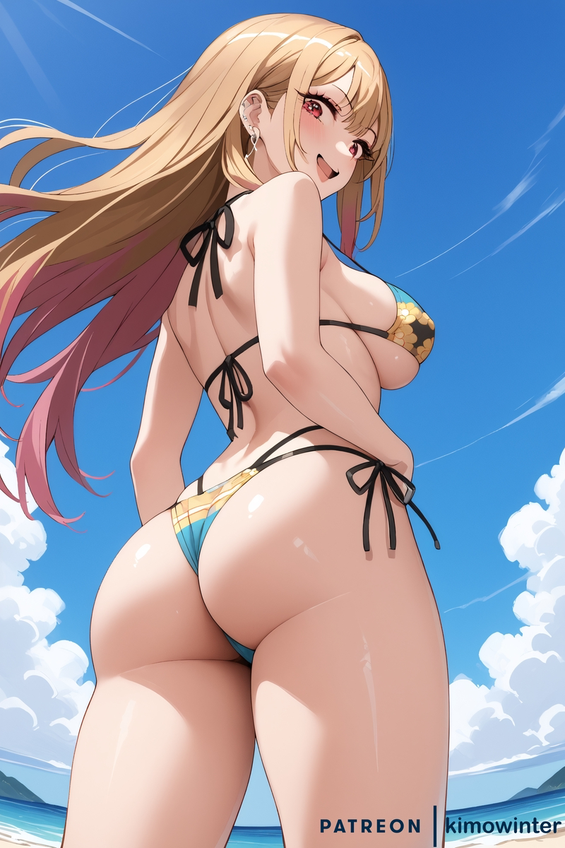 1girls, ai generated, ass, bikini, female, kimowinter, kitagawa marin, solo, sono bisque doll wa koi wo suru, swimsuit