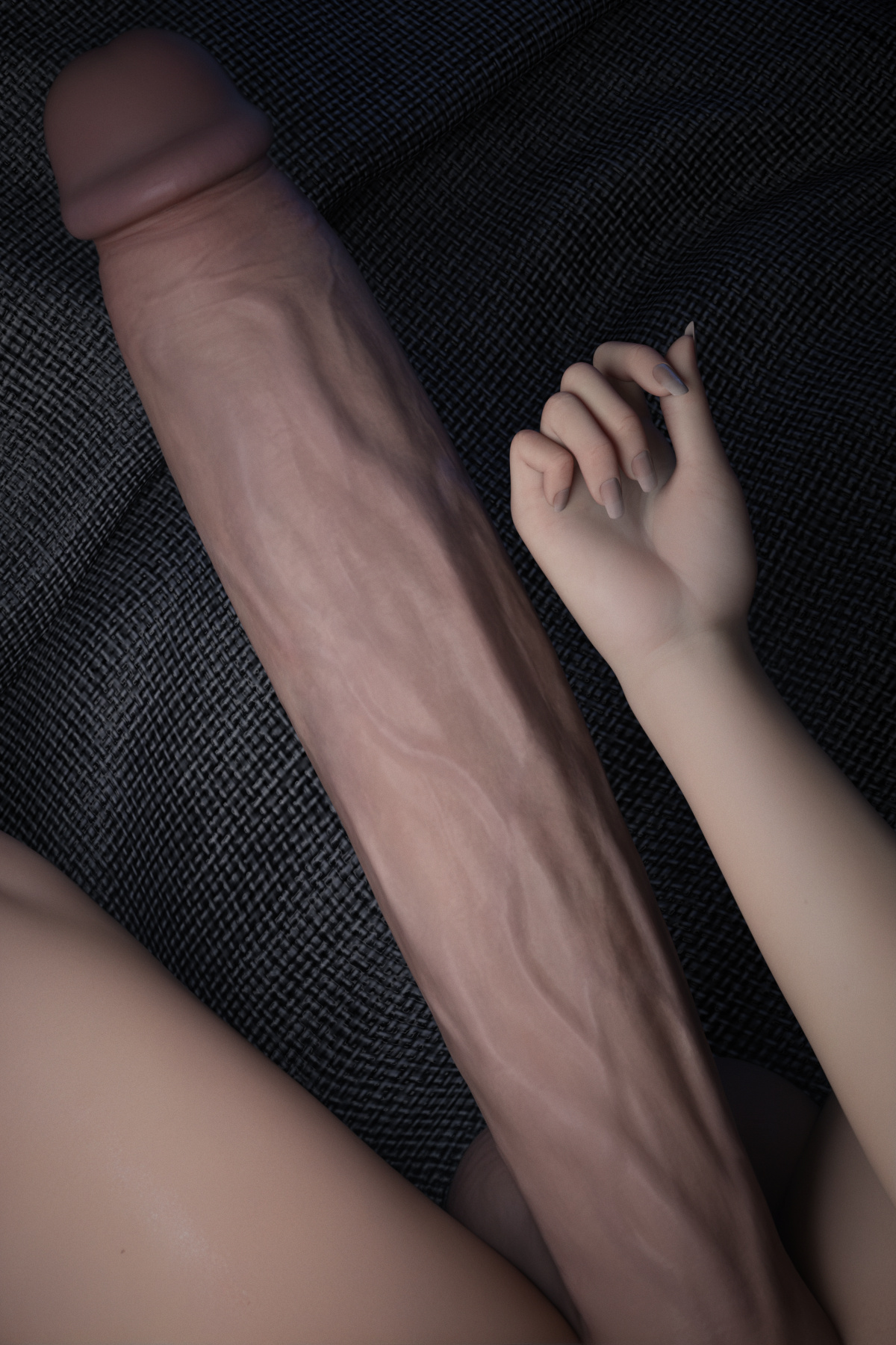 1futa, 3d, 3d (artwork), aerith gainsborough, close-up, comparing, final fantasy, final fantasy vii, final fantasy vii remake, fingernails, forearm cock, futa only, futanari, hyper penis, implied futa, intersex, nails, penis, solo, stevencarson, veiny penis