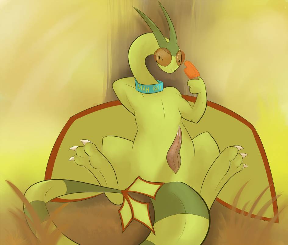 collar dragon flygon larvitar_(artist) mah_boi male maz_teh_flygon penis pokemon pokemon_(species) popsicle