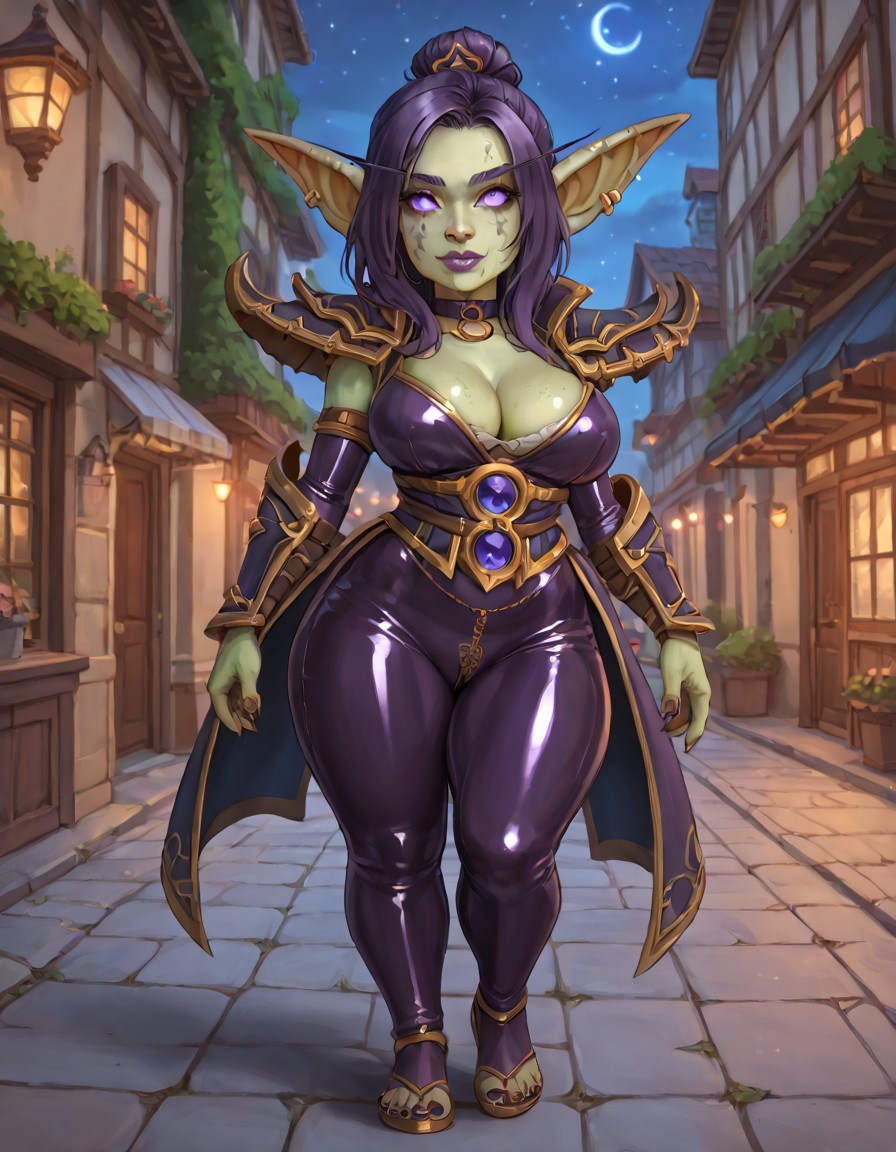 1girls ai_generated female full_body goblin goblin_art goblin_female green_skin latex murzy warcraft world_of_warcraft xal&#039;atath