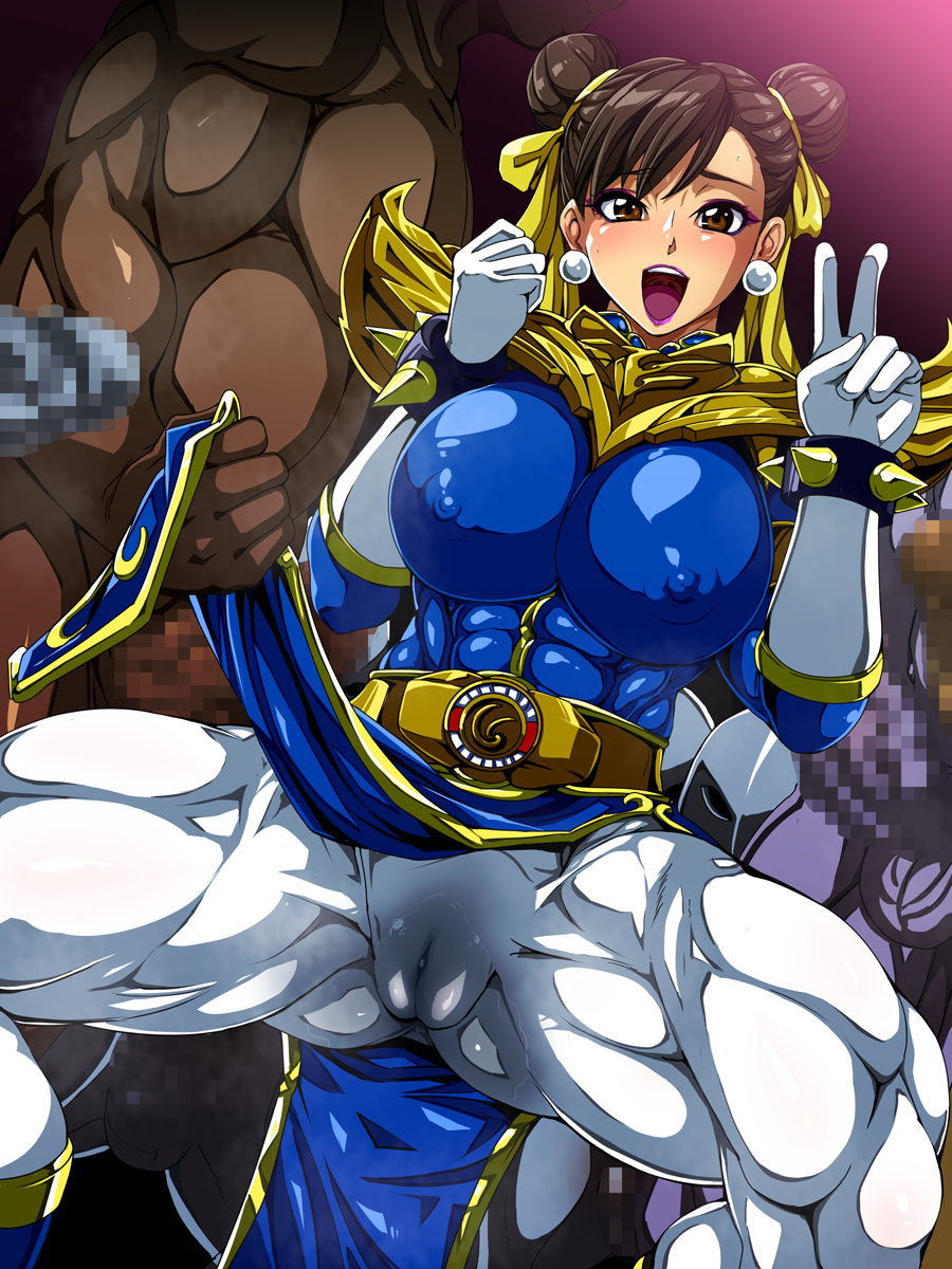 blue_phoenix_ranger bodysuit breasts capcom censored censored_penis chun-li costume covered_nipples crossover erect_nipples erect_nipples_under_clothes faceless_male female female_focus huge_cock large_breasts looking_at_viewer muscular muscular_male muscular_thighs nipples penis power_rangers raburebo solo_female spread_legs spreading squatting street_fighter suit super_sentai thick thick_thighs thighhighs thighs unseen_male_face wet wet_clothes wet_pussy