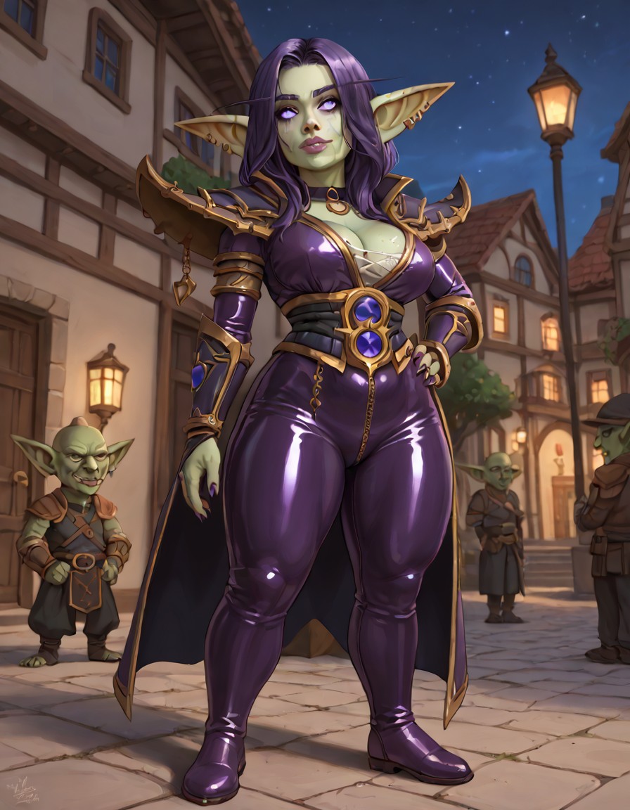 1girls ai_generated female full_body goblin goblin_art goblin_female green_skin latex murzy warcraft world_of_warcraft xal'atath