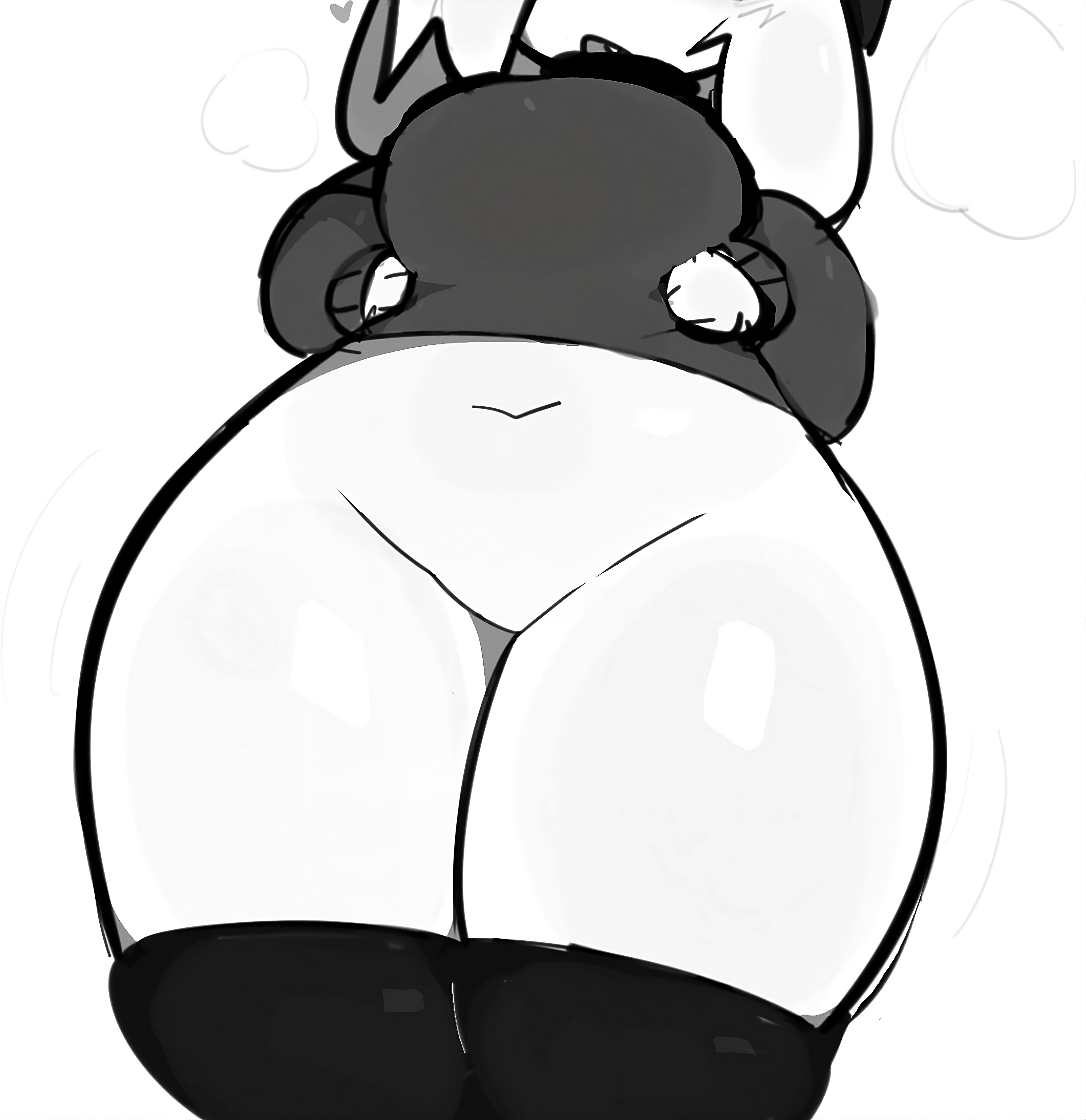 1girls, ai upscaled, bottomless, breasts, clothes lift, cowboy shot, female, greyscale, groin, head out of frame, heart, large breasts, lifted by self, long sleeves, monochrome, navel, no pussy, open mouth, short hair, simple background, sketch, skindentation, solo, standing, stomach, sweater, thick thighs, thighhighs, thighs, upscaled, vix (vixenisdum), vixen (vixenisdum), vixenisdum, white background, wide hips
