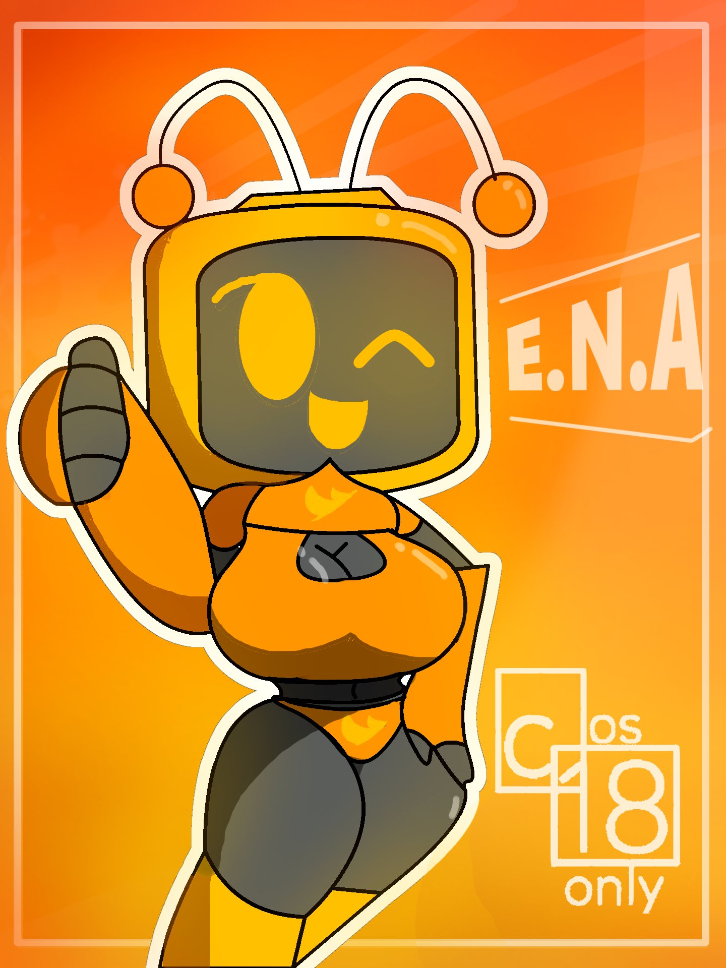 1girls cos-18only ena_(yellolight) fanart female_focus female_only k robot robot_girl screen_face tv_head