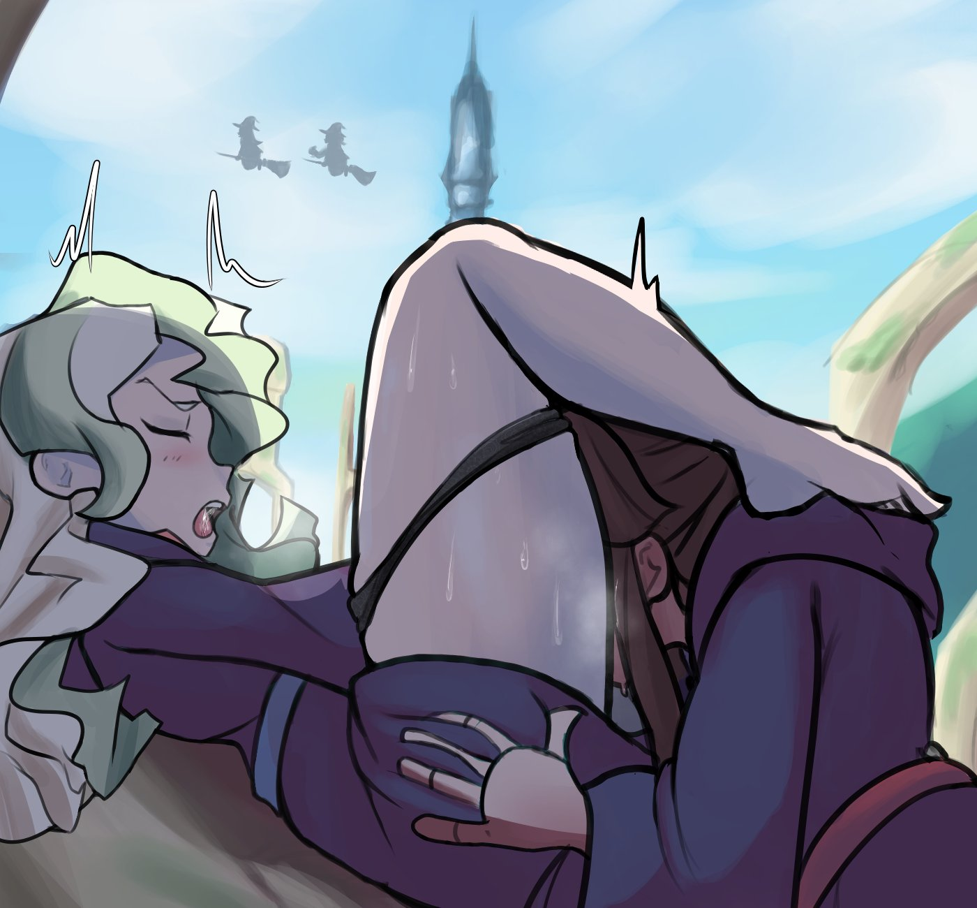 applesoda, atsuko kagari, cunnilingus, diana cavendish, female, little witch academia, yuri