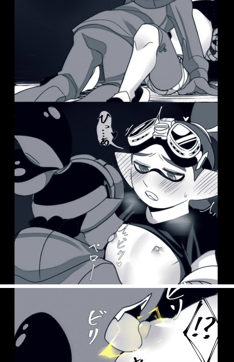 2boys blush coroika electrostimulation gay goggles_(splatoon) male/male male_only nipple_licking nipple_sucking pandar_ika selfcest shadow_character_(splatoon) shadow_goggles splatoon splatoon_(manga) tagme