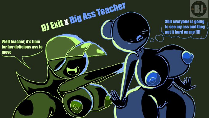 2girls, ass, big ass, big breasts, big butt, big nipples, breasts, bubble ass, bubble butt, dj, dj exit, dj exit (minus8), fat ass, fat butt, female, female only, multiple females, multiple girls, stickman