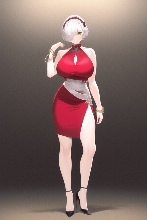 1girls ai_generated athorment_oc big_breasts bracelet dress estella_(raindle) female female_focus hair_over_one_eye heels high_heels looking_at_viewer nai_diffusion raindle_oc solo solo_female solo_focus stable_diffusion thighs