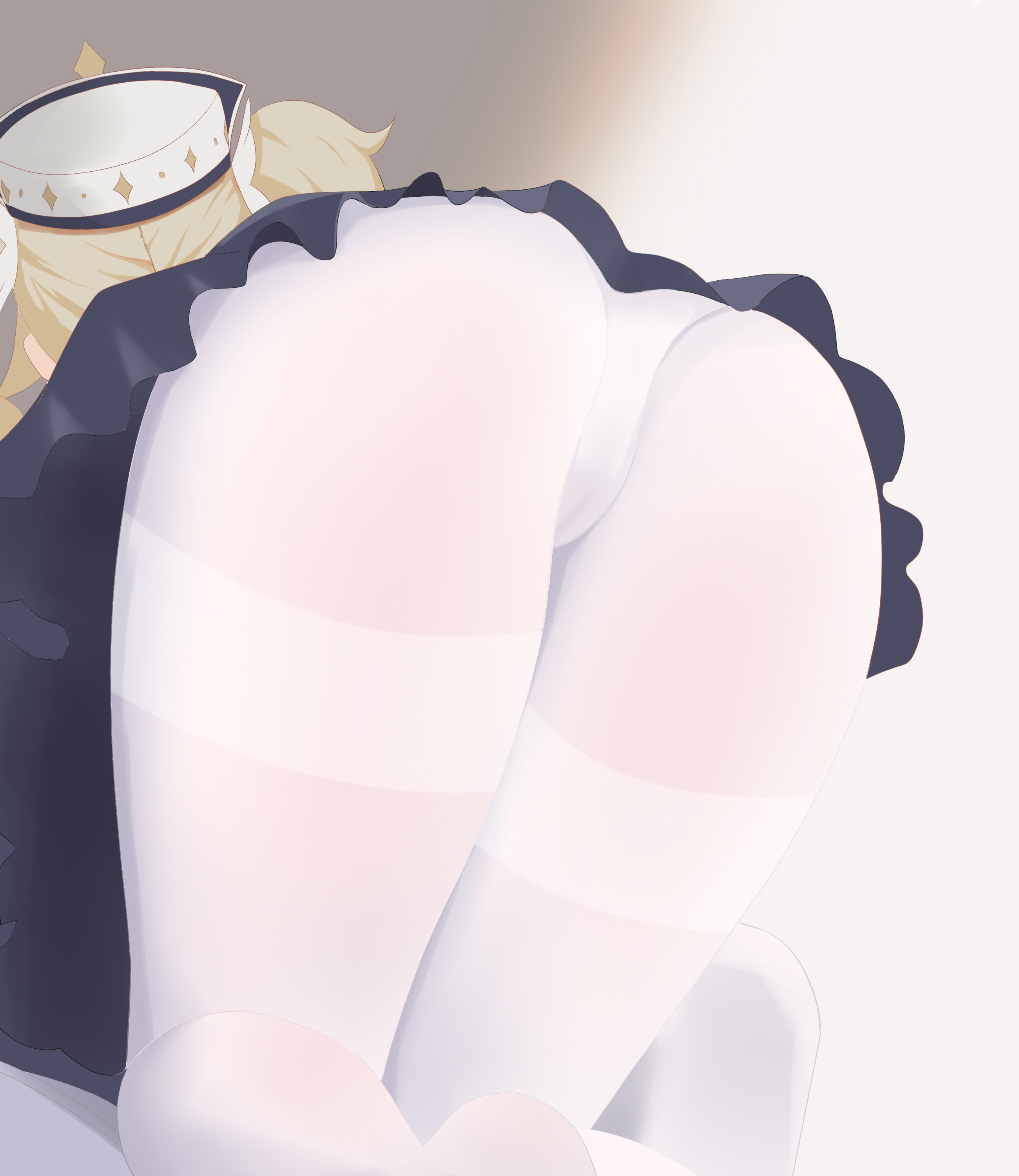 1girls, barbara (genshin impact), blonde hair, female, genshin impact, kn53, nun, pantyhose, thighs