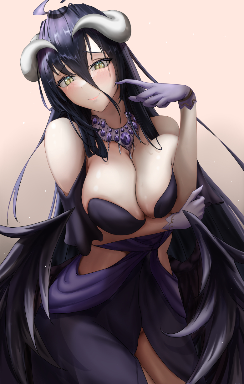 1girls, albedo (overlord), big breasts, breasts, cleavage, demon, female, mait, overlord (maruyama), succubus, tagme