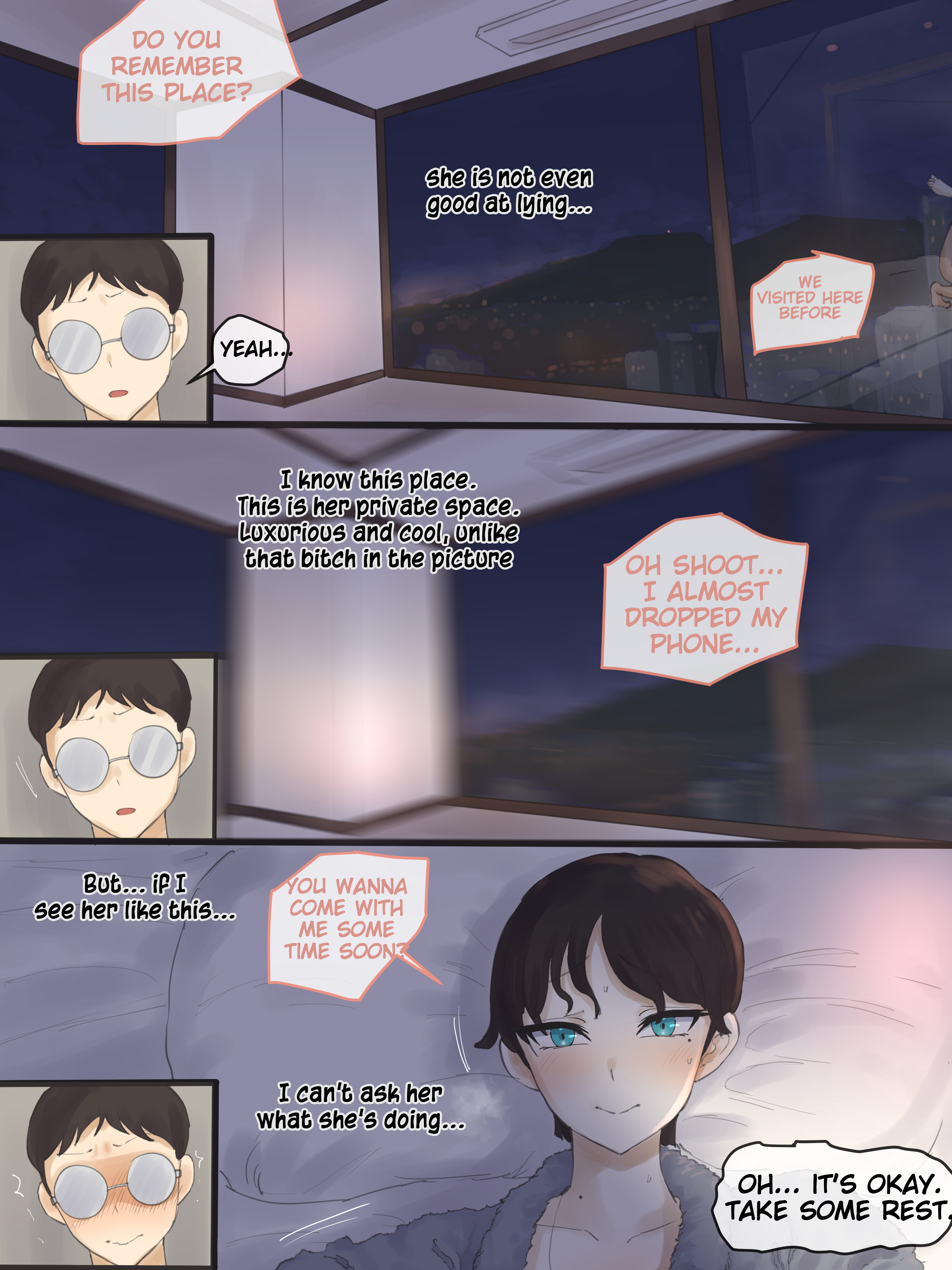1boy, 1girls, english text, female, hard translated, highres, laliberte, male, mature female, milf, motherly cuckold, netorare, original, original character, stealth sex, translated
