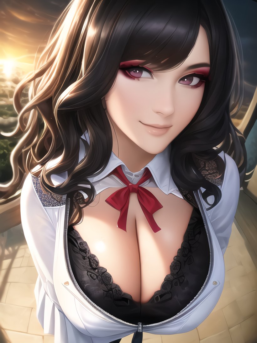 1girls, ai generated, big breasts, breasts, bulging breasts, cleavage, curvaceous, curvy figure, female, female only, highres, nai diffusion, original, solo, stable diffusion, voluptuous, voluptuous female