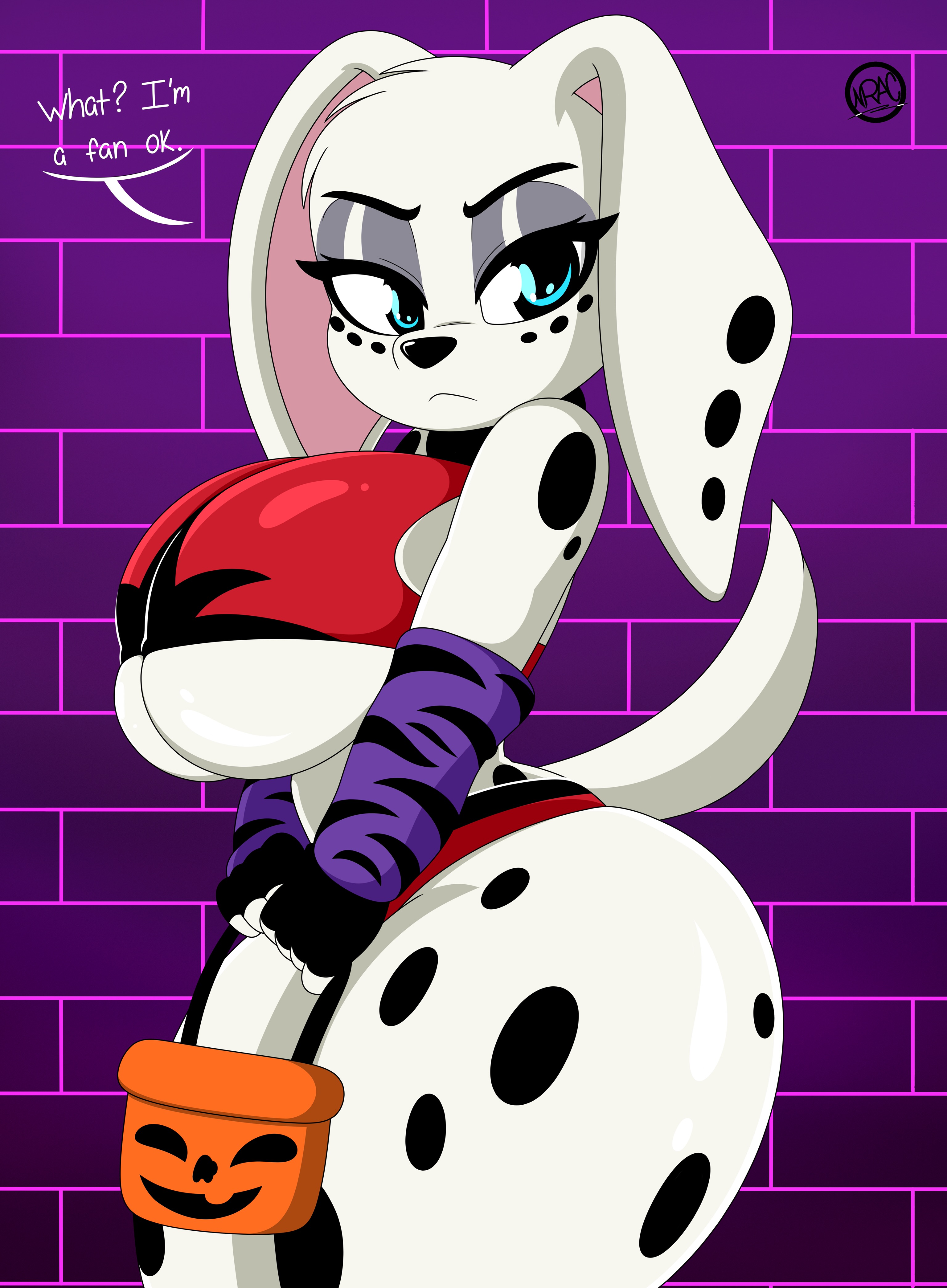 101 dalmatians, ass, big ass, big breasts, breasts, dog girl, dolly (nr ac), female, fnaf, halloween, nr ac, roxanne wolf (cosplay), tagme
