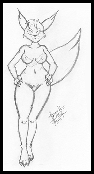 anthro biped breasts female generation_3_pokemon genitals graphite_(artwork) hair hand_on_hip monochrome nintendo nipples nude pencil_(artwork) pokemon pokemon_(species) pokemorph pubic_fuzz pussy reddragonkan short_hair solo traditional_media_(artwork) video_games zangoose