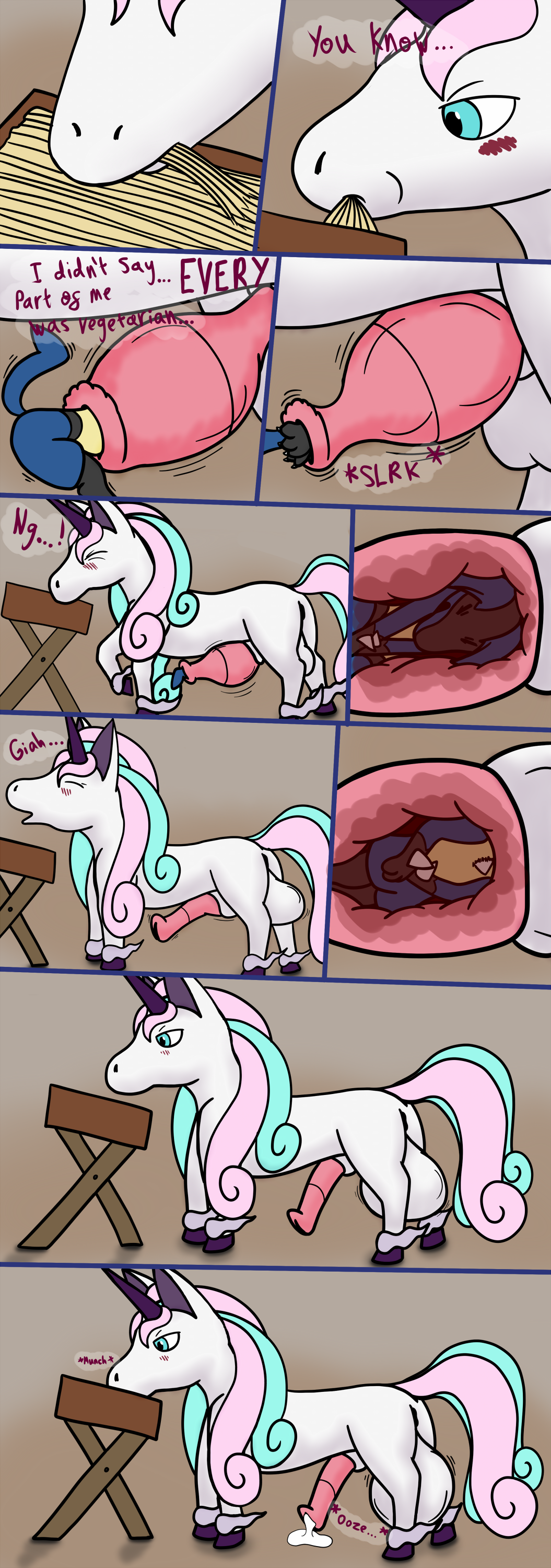 absurd_res ambiguous_gender animal_genitalia animal_penis anthan balls big_balls blush bodily_fluids canid canine cock_vore comic cum dialogue duo english_text equid equine equine_penis erection feral galarian_form galarian_rapidash generation_4_pokemon genital_fluids genitals hair hi_res lucario male mammal nintendo penile penis pokémon_(species) pokemon pokemon_(species) regional_form_(pokemon) text video_games vore