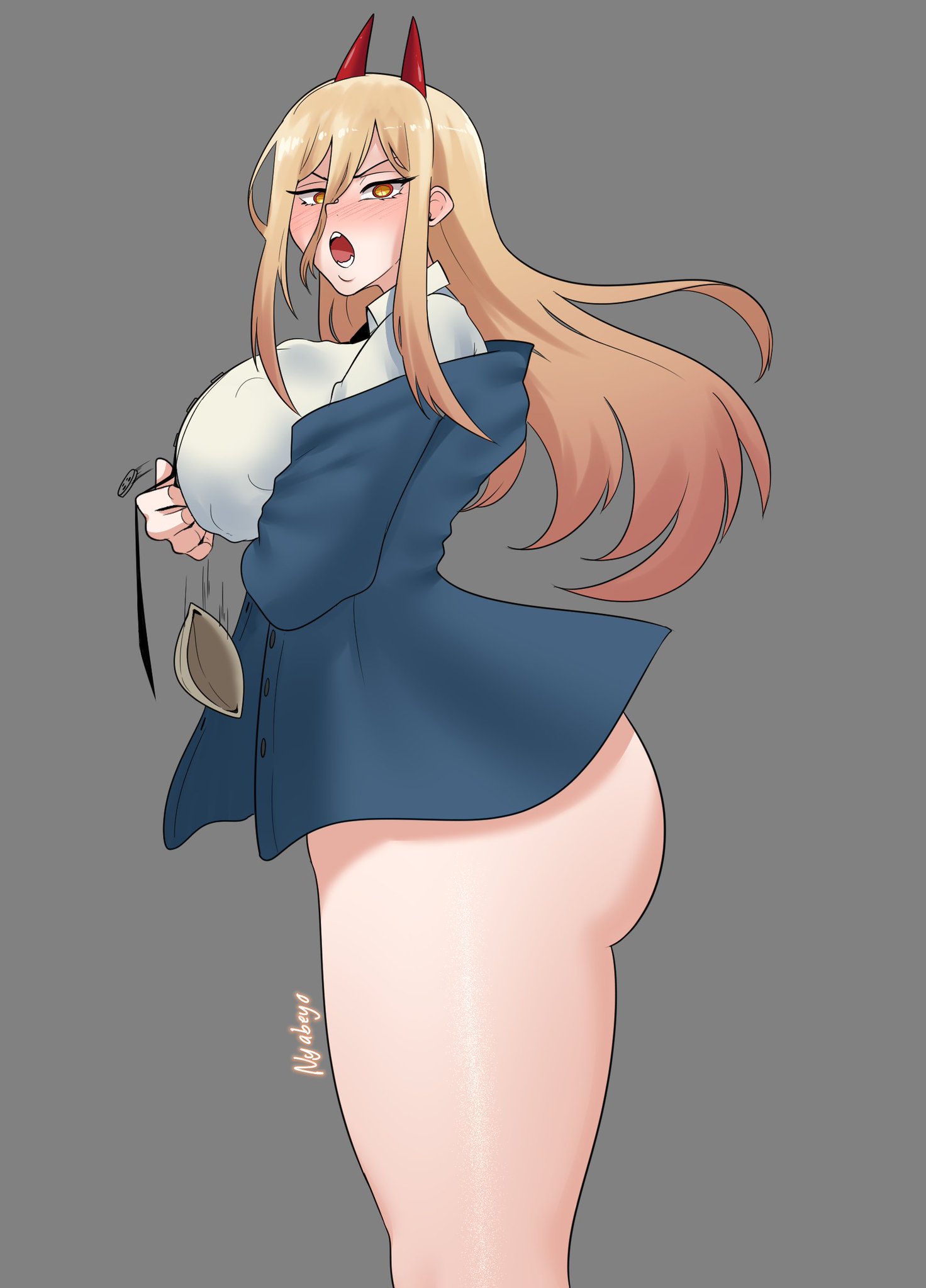 1girls, ass, big ass, big breasts, breasts, chainsaw man, female, guabeyo, nyabeyo, power (chainsaw man), side view, tagme