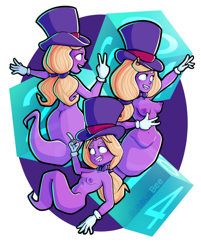 3girls bumbusbee female female_only ghost ghost_girl ginny_(luigi's_mansion) hat_only lindsey_(luigi's_mansion) luigi's_mansion luigi's_mansion_3 magician mario_(series) multiple_girls nikki_(luigi's_mansion) no_pupils nude nude_female purple_ghost small_breasts